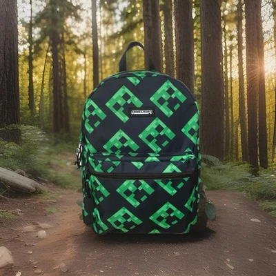 Mochila Minecraft All Over Personaje Print 16", Bolsa para Libros Escolares Nueva Foto 1 de 3