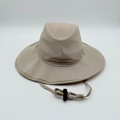 Stetson No Fly Zone Hat Men Medium Beige Mesh Outdoor Safari Vented UPF 50+ - Image 1 of 4