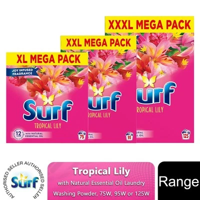 Surf Tropical Lily Washing Powder 75W (3.75kg), 95W (4.75kg) or 125W (6.25kg) - Image 1 of 4