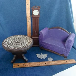 Jody Victorian Parlor Sofa Table Clock OK+ Ideal 1975 1:6 Fashion Doll Purple - Picture 1 of 5