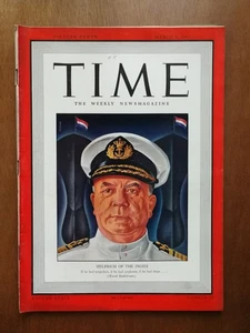 Time Magazine March 9 1942 Conrad Helfrich of The Indies No Label Newsstand - Picture 1 of 1