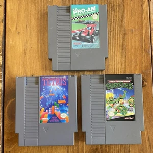 3 classic NES Game Cartridge Bundle- TETRIS, RC PRO AM and TMNT tested working! - Picture 1 of 9