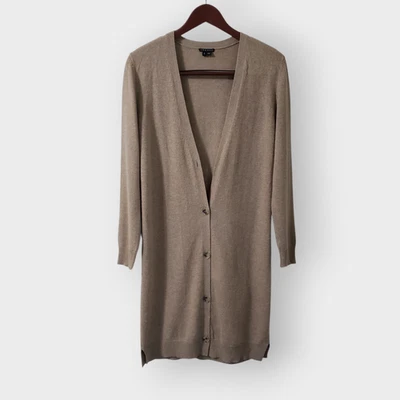 Теория женщин кашемир с длинной подкладкой кнопка спереди кардиган овсянка Sz маленький * недостаток * - Изображение 1 из 4