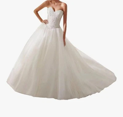 Ball Gown Wedding Dress – Satin, Tulle, Lace & Beading - Image 1 of 4