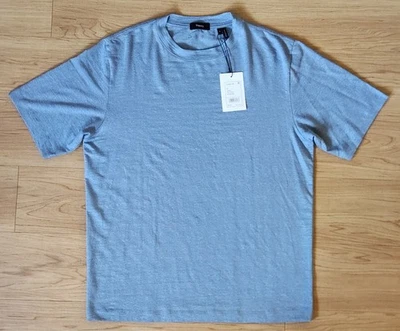 NUEVO CON ETIQUETAS TEORY Ryder Camiseta Garza (Azul) Manga Corta Flex Lino Camiseta Talla Med  Foto 1 de 4