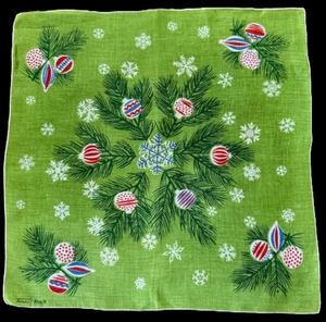 De colección. TAMMIS KEEFE Pañuelo de Lino Cedro y Británicos Brillantes Mediados de Siglo Excelente - Imagen 1 de 5