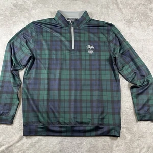 Suéter Pullover Para Hombres Verde Marino Negro Reloj Tartán Cuadros Golf 1/4 Cremallera XL - Imagen 1 de 10