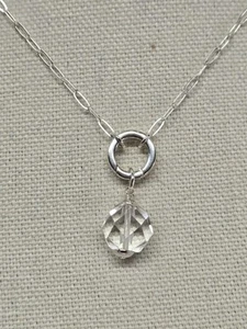 Sterling Silver 'Samantha' Add a Charm Paperclip Necklace w/Gate Clasp & Charm - Picture 1 of 10