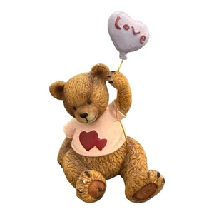 Ceramic Bear Figurine Bear Holding Heart Vintage Poly Bear Greenbrier Collection - Picture 1 of 6