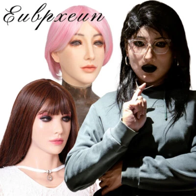 Realistic Silicone Female Face Mask Crossdresser Head Mask For women For Cosplay - Image 1 of 4