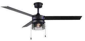 Wayfair Ceiling Fan with Led Light Kit (52", Black, 17 Stories) - Picture 1 of 2