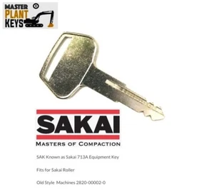 Sakai 713A Roller Heavy Equipment Ignition Key Old Style Machine 2820-00002-0 - Picture 1 of 1