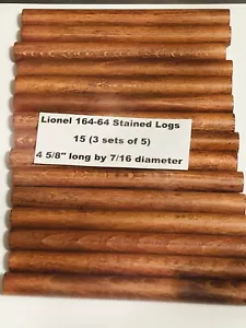 Lionel 164-64 logs 15 (3 sets of 5) 3451 & 3461 lumber car & 364 lumber loader - Picture 1 of 1