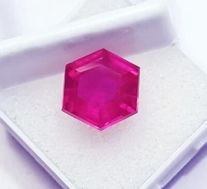 Zafiro rosa natural 8,70 quilates forma hexagonal piedra preciosa suelta certificada - Imagen 1 de 4