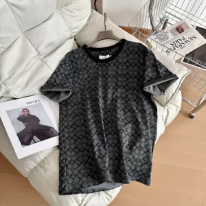NUEVO CON ETIQUETAS COACH Mujer Hombre Unisex Negro Camiseta Algodón Orgánico - Imagen 1 de 8