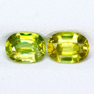 2.10 CTS 2 Pcs 7 MM Titanite Sphene Pair Untreated Color Play Natural Gemstone - Picture 1 of 2
