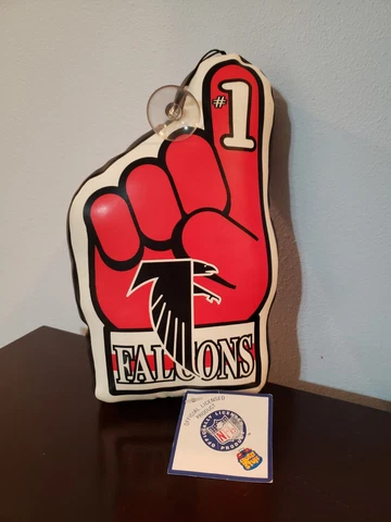 Vintage 1998 NFL Atlanta Falcons Rule Football #1 Foam Finger Plush Window Cup Cover