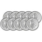 TEN (10) 1 oz. Scie coupée argent ronde comme neuf - design unitaire - 999 fine