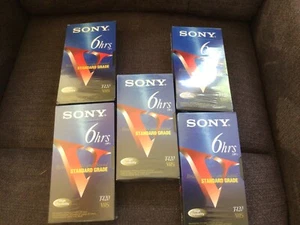 5 Sony 6 hour vhs tapes all SEALED!! - Picture 1 of 3
