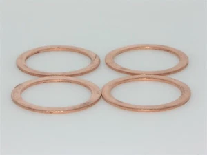 Copper Sealing Washers Metric M22x28x1mm Pack of 4 Flat Seal Washer DIN7603 - Picture 1 of 1