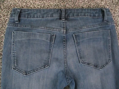 Pantalones de mezclilla para mujer Simply Vera Wang 4 azules rectos tiro bajo lavado medio 29x29 Foto 1 de 4