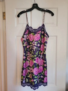 Vintage 90s Gold Label Victoria's Secret Floral Lace Slip Dress Nightgown Size P - Picture 1 of 8