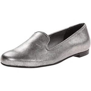 Walking Cradles Foster Slip On Loafers Gunmetal Comfortable Leather Flats Sz 8.5 - Picture 1 of 7