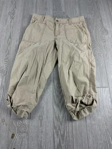Carhartt Pants Womens 4 Beige Tan Cropped Straight Hiking Capri Inseam 20 - Picture 1 of 10