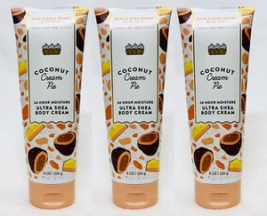 3 Bath & Body Works COCONUT CREAM PIE Ultra Shea Body Cream 8 oz - Picture 1 of 2