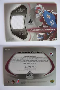 2003-04 SP Game Used Edition Authentic Patches AP-PR Patrick Roy 01/15 - Picture 1 of 1