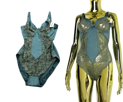 NWT Seduzioni Bodysuit Sexy Lace Stretch Satin Green Size 3 ( 38-40 A,B ) - Image 1 of 4