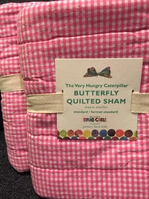 Pottery Barn Kids Spring Eric Carl Very Hungry Caterpillar Butterfly Quilt Shams - Image 1 of 4