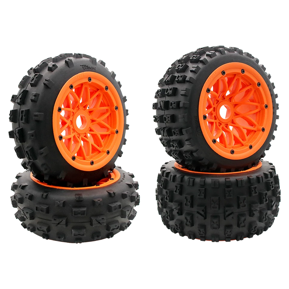 2pc Front and Rear Knobby Tyres Wheel Hub for 1/5 Hpi RV Km Baja 5b Parts - Image 1 of 4