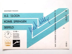 Ticket Innsbruck 1976. Nordic - ski jumping with Ulrich Wehling orig. autograph - Picture 1 of 2
