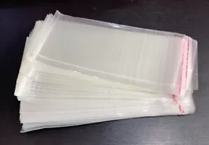 More details for 200 long clear cello bags resealable self adhesive peel and seal 8cm x 20cm uk