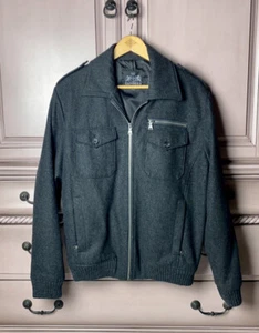Men’s Express Wool Blend Bomber Utility Style Jacket - Picture 1 of 9