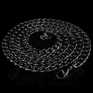 18K Premium Schwarz Vergoldet Edelstahl Kubanische Gliederkette Herren Halskette - Bild 1 von 22