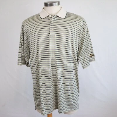 Camisa polo masculina Tehama golfe grande casual listrada manga curta planejadores de benefícios - Imagem 1 de 4