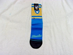 NWT Stance MLB baseball crew socks, men's L, Milwaukee Brewers, yellow & blue - Picture 1 of 5