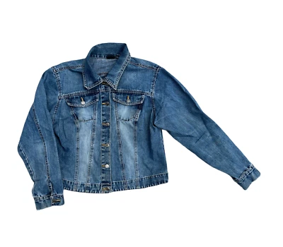 XHILARATION Women's Vintage Long Sleeve Jean Denim Jacket | L - Изображение 1 из 4