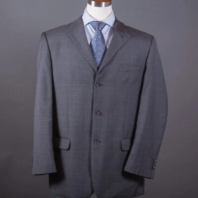 Giorgio Casani мужской Sport пальто 44L серый шерсти супер 100 три кнопки окна * - Изображение 1 из 4