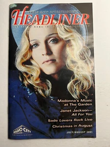 MADONNA Cover Headliner Radio City Music Hall Magazine 2001 Janet Jackson Sade - Picture 1 of 6