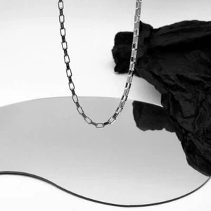 Kpop Dainty Chain Solid Steel Link Necklace 16-18 inches Lobster Claw - Picture 1 of 3