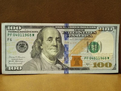 $100 Dollar Bill BIRTHDAY ANNIVERSARY Serial Number PF04011968, April 1, 1968 - Image 1 of 2