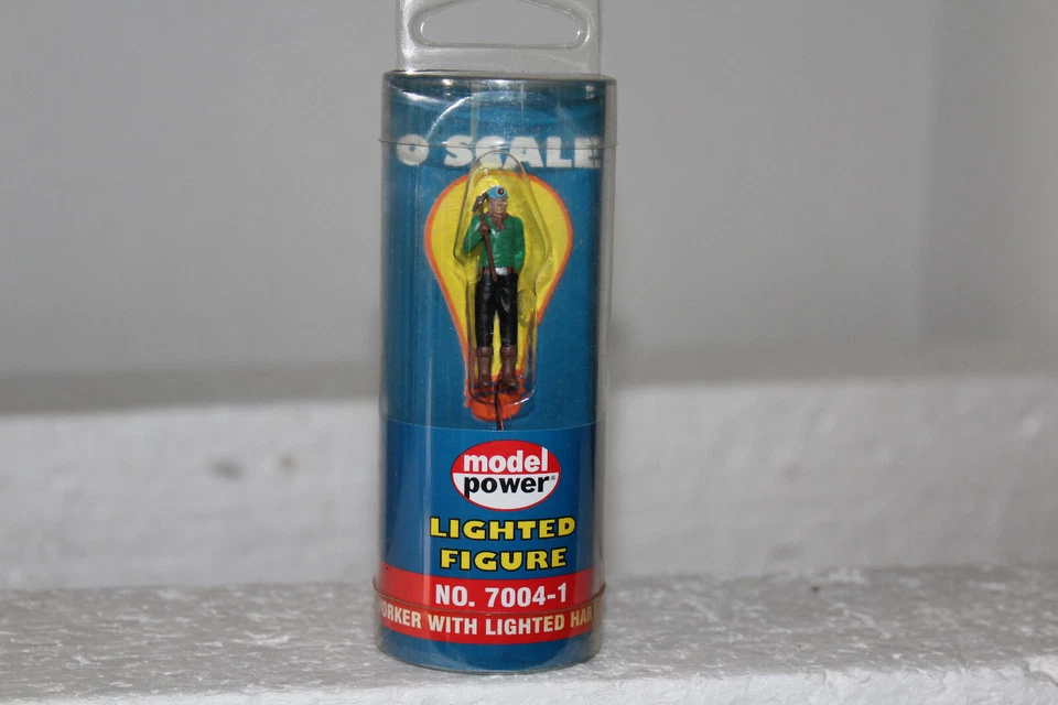 MODEL POWER  "0"   #7004-1 LIGHTED FIGURE PAINTED WORKER WITH HARD HAT - Image 1 of 1