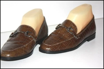 MINELLI Mocassins Cuir Embossé Bronze Doublés Cuir T 37 TBE - Photo 1/4