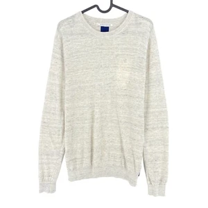 SCOTCH & SODA Grey Linen Cotton Crew Neck Sweater Jumper Size S XL - Picture 1 of 7