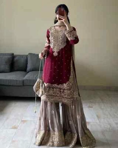 Bollywood Salwar Kameez Ready To Wear Anzüge 3-teilig indisch pakistanisch Kleid Party - Bild 1 von 4