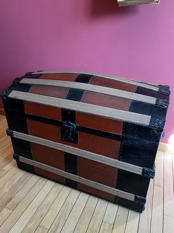 Beautiful Antique Dome Top Trunk Cover