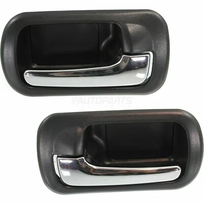 New Rear Right & Left Interior Door Handle Chrome Black Fits 2001-05 Honda Civic - Image 1 of 4